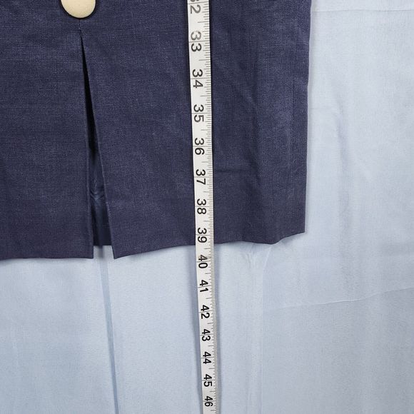 Vtg 80s? Sailor Stewardess Retro Linen Blend David Warren Dress Faux Wrap Sz 8 - Picture 14 of 14